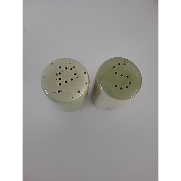 Darling Spring Salt Pepper Shaker Set NEW Farmhouse Ceramic Stoneware Green - Picture 3 of 8